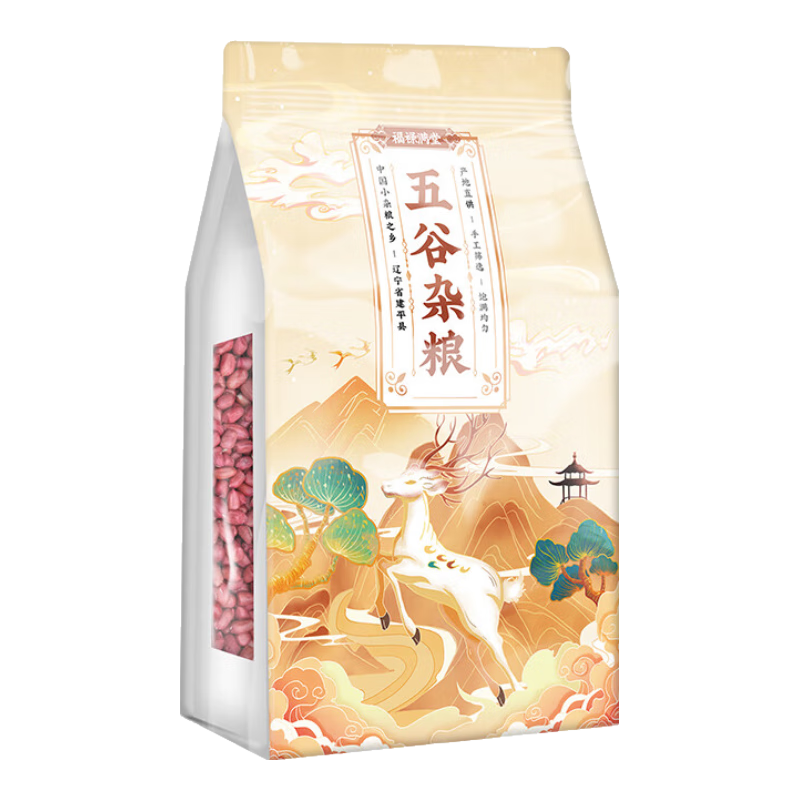 吾谷为伴红花生2斤 红皮花生 生花生米 五谷杂粮 大米粥米搭档