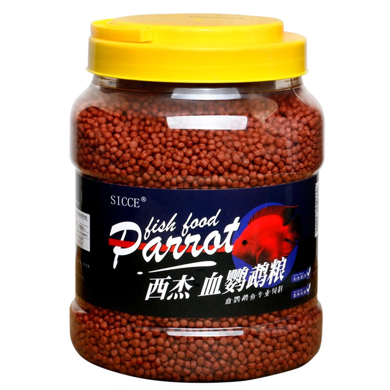 SICCE 血鹦鹉鱼饲料增红增艳鱼食饲料热带鱼饲料观赏鱼招财地图罗汉鱼 血鹦鹉饲料3000ML