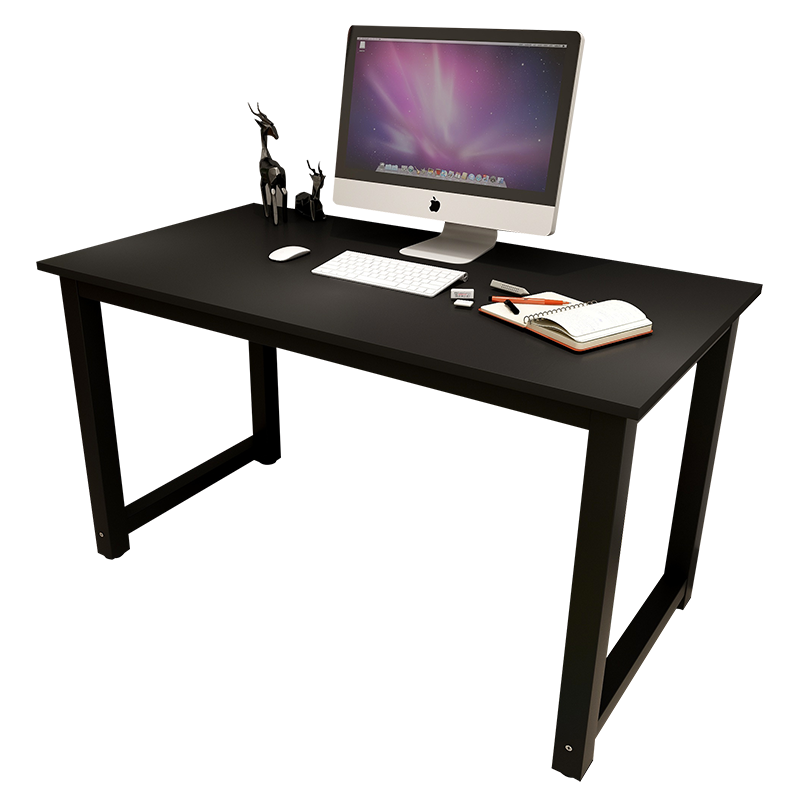 雅美乐 电脑桌台式书桌 家用笔记本办公桌子简约简易加固加宽电竞桌钢木学习桌  黑色 YSZ387