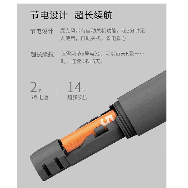 coocaa创维酷开智能电视无线麦克风家庭k歌usb话筒语音点歌投影仪笔记本教育大屏电脑录歌家庭ktv 灰色双麦电池款