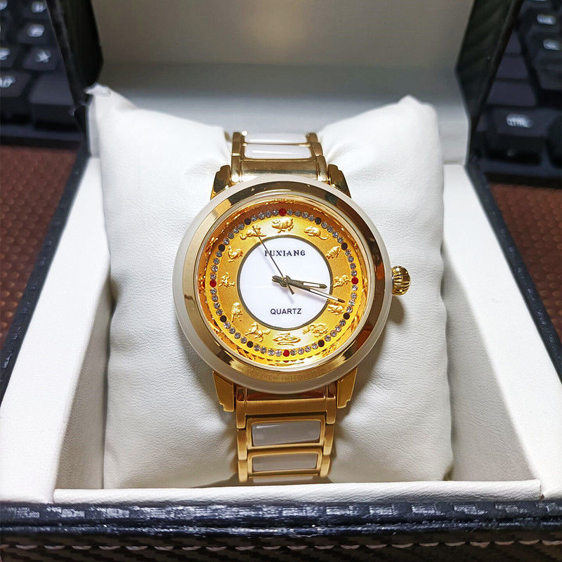 允茹  新疆和田玉手表新款网红十二生肖玉石气质男女士情侣纪念腕表