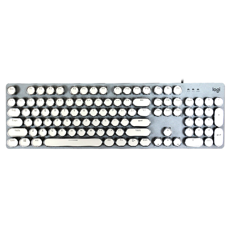 罗技（Logitech） K845机械键盘有线电竞游戏办公朋克复古口红国潮键盘外设电脑笔记本节日礼物 K845(青轴)+经典朋克键帽-白67651805761