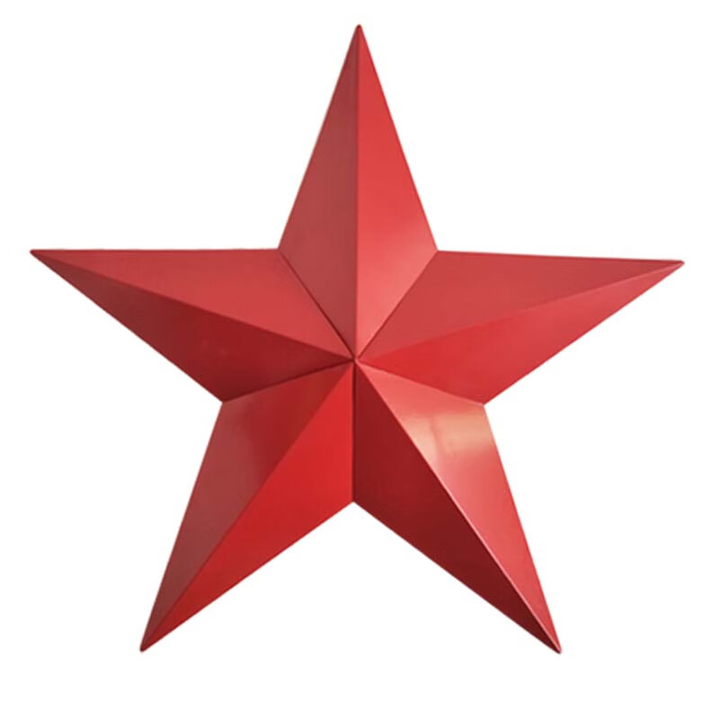 定制铁艺红色立体大五角星酒吧会议室墙面天花吊顶壁挂壁饰装饰品