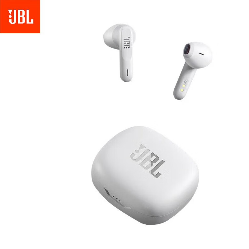 JBL WAVE FLEX 真无线蓝牙耳机半入耳式音乐耳机通话降噪运动防汗安卓手机带麦游戏耳机 WAVE FLEX珍珠白