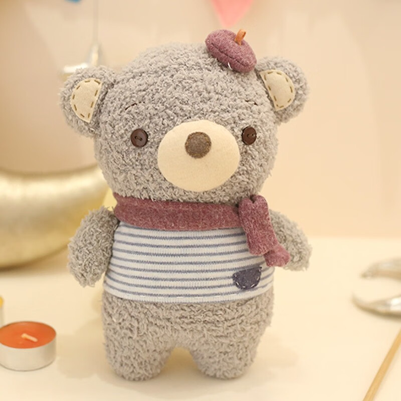 哈尼 手工制作成人打发时间手工diy布艺玩偶布偶袜子娃娃diy材料包 小灰熊袜子玩偶（DIY材料包）