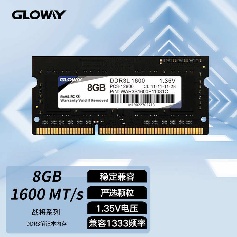 光威（Gloway）8GB DDR3L 1600 笔记本内存 战将系列-低电压版/精选颗粒怎么看?