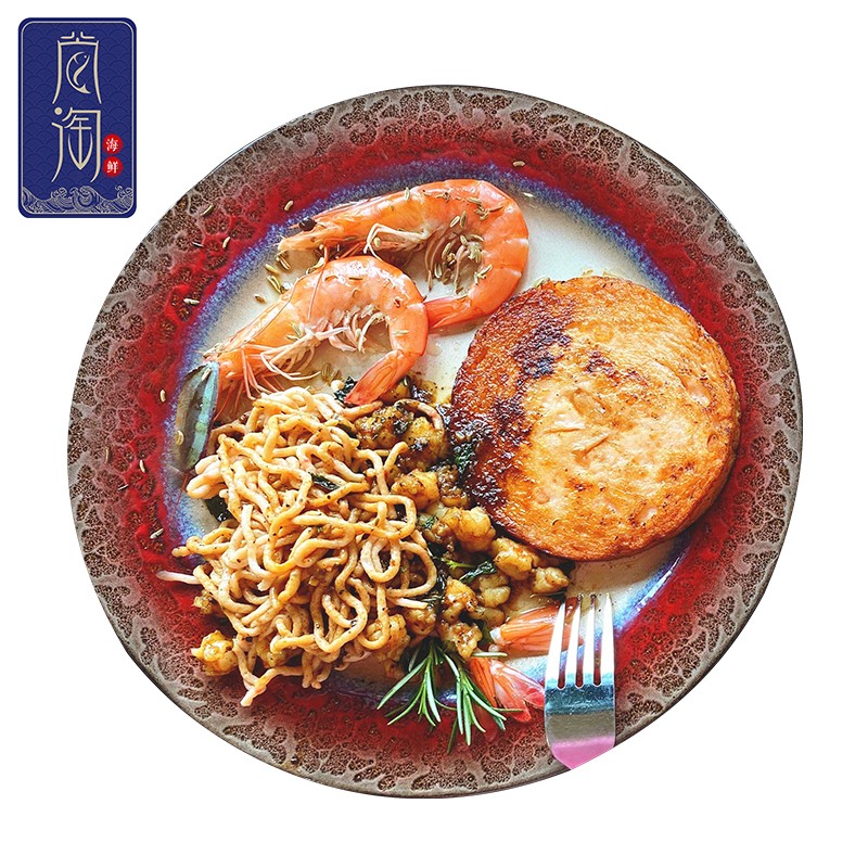 尚淘 东山岛特色鱼籽鲜虾扒面组合套餐 营养早餐美食虾饼半成品菜
