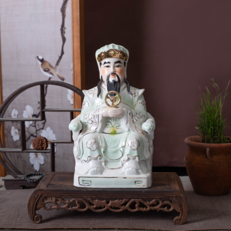 车神路神佛像车正车祖奚仲神像出入保平安摆件寺庙陶瓷居家用供奉 淡