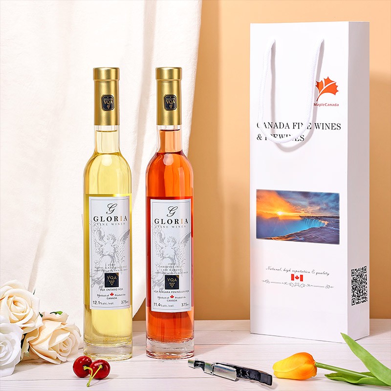 辉煌加拿大冰酒庄园原瓶进口冰葡萄酒礼盒年货送礼VQA认证精致礼品装 冰白+冰红礼品装