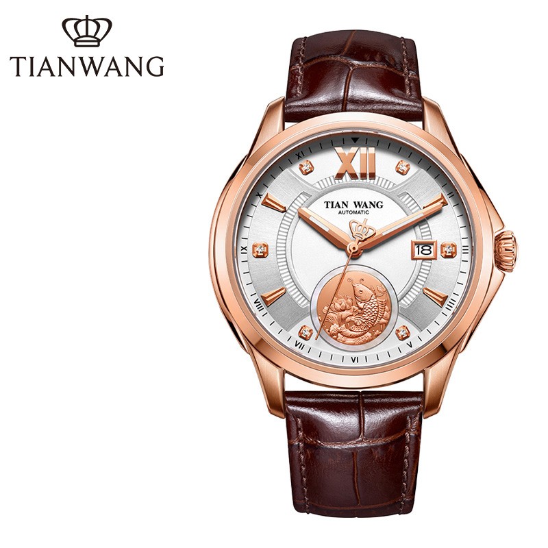 天王(tian wang)  传奇系列金表18k金镂空机械表 【年年有鱼18k金片】