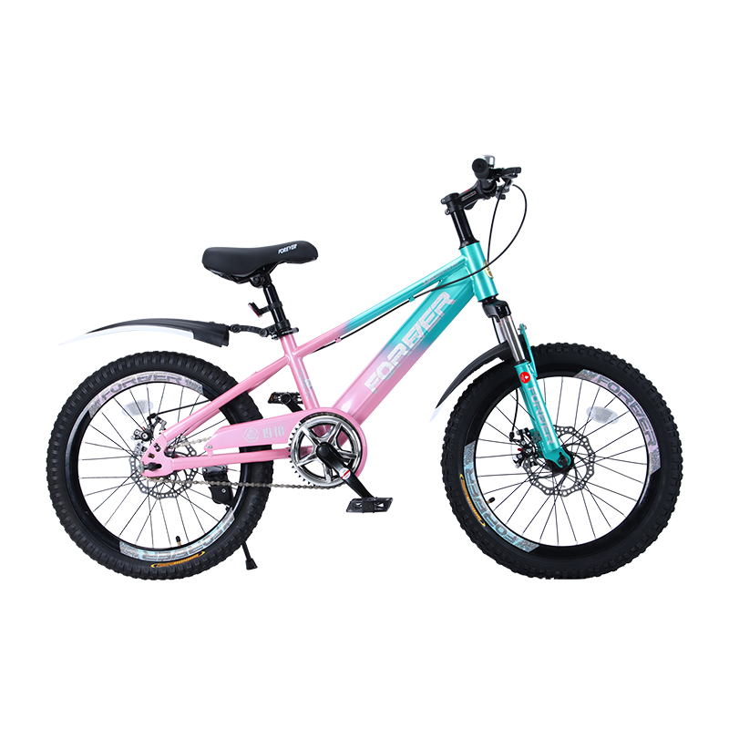 （FOREVER）儿童自行车儿童自行车6-10岁18寸儿童单车儿童18寸粉绿色