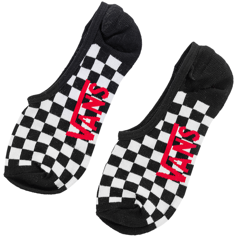 vans范斯官方黑白棋盘格印花男子运动休闲短袜船袜袜子格纹均码