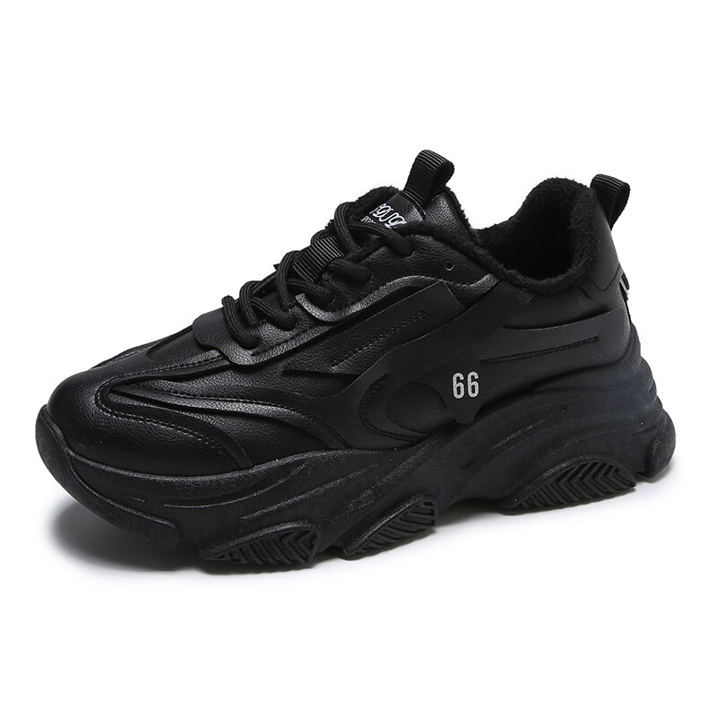 老爹鞋女款2022新款春秋厚底女鞋潮ins休闲百搭黑色运动春季读自 白色