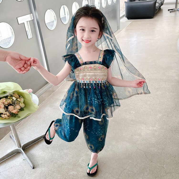 浪吒傣族服装儿童女童六一表演服夏季新款儿童民族服女童异域风情夏装