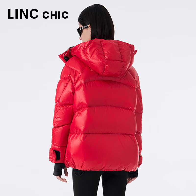 金羽杰90鸭绒加厚羽绒服女装短款冬季商场同款保暖泡芙面包服Y23602324 洋红色 XS 适合110斤以下