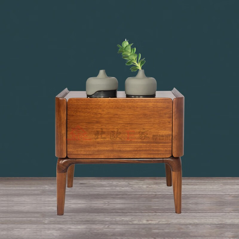 北欧e家时尚乌金系列床边柜乌金木卧室家具(单个)