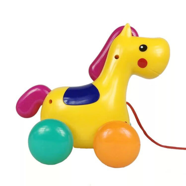儿童玩具06-12个月宝宝1-2-3岁益智早教学步玩具拉绳线玩具带摇铃 拉绳马