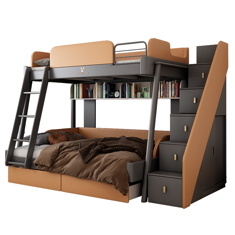 拓尔维纳 上下床北欧实木床儿童床高低床多功能上下铺木床双层 上下床+挂梯 1200mm*1900mm