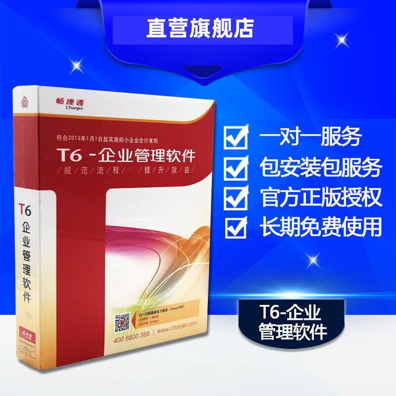 用友 财务软件T6财务包(总账报表)记账凭证 包安装注册 4用户