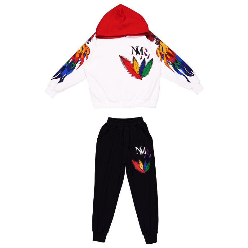 宇龙童话男童秋装卫衣儿童帅气套装韩版宽松中大童秋款潮童装两件套 黑色春秋装(衣服+裤子) 180 码建议身高1.7米左右