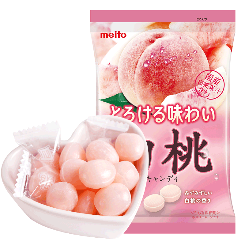 MEITO 名糖 冈山白桃味硬糖79g 日本名糖儿童零食婚庆喜糖