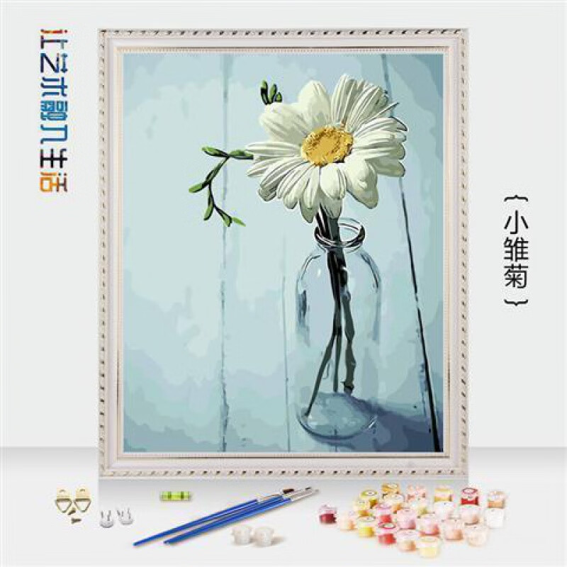 diy数字油画客厅填充数码手绘填色植物自然风光油彩画靓派 a715小雏菊