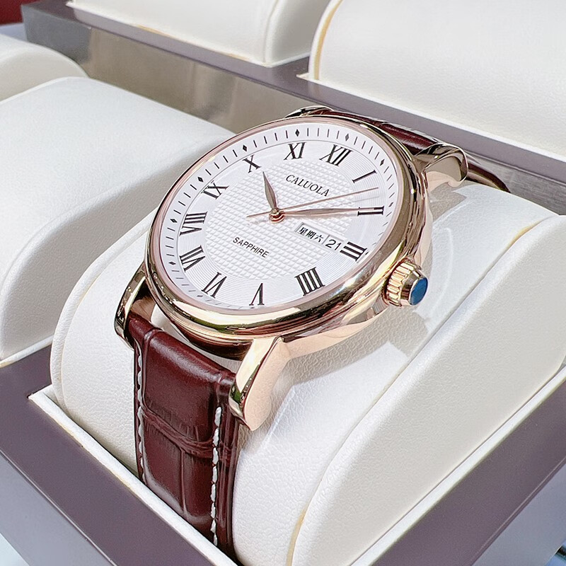 卡罗莱(caluola) 男士手表石英表防水精钢带手表男名品牌2022新款男表