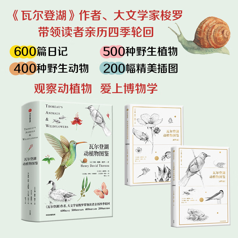 瓦尔登湖动植物图鉴(2册)