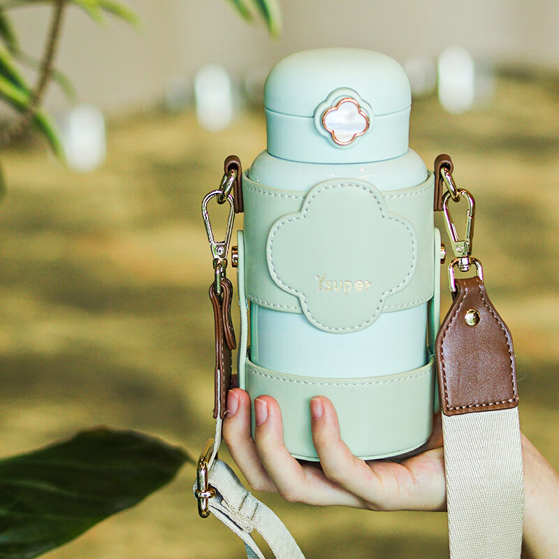 ysuper优尚上品华丽瑰宝杯时尚女性高颜值网红吸管高级背带斜挎轻奢