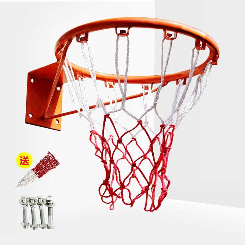 博森特 室外标准篮球框 户外儿童成人篮筐 挂壁式篮球框架 篮球架篮圈 蓝球框 室内篮球筐 成人空心篮圈（直径45cm） 膨胀螺丝（固定在墙上）