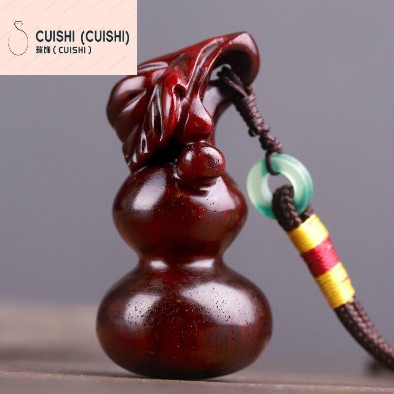 璀饰(cuishi)葫芦手把件 印度小叶紫檀木男士 随身把玩物件手玩把件小