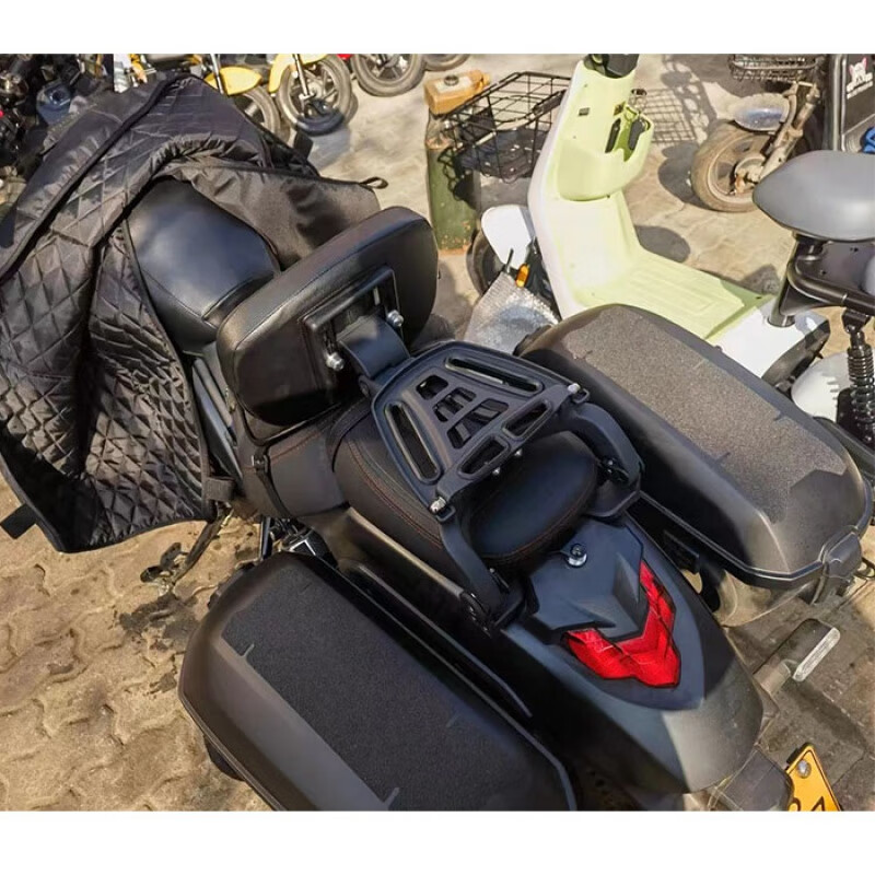 工马24年豪爵tr300折叠靠背 摩托车改装多功能前后伸缩靠背后货架配件
