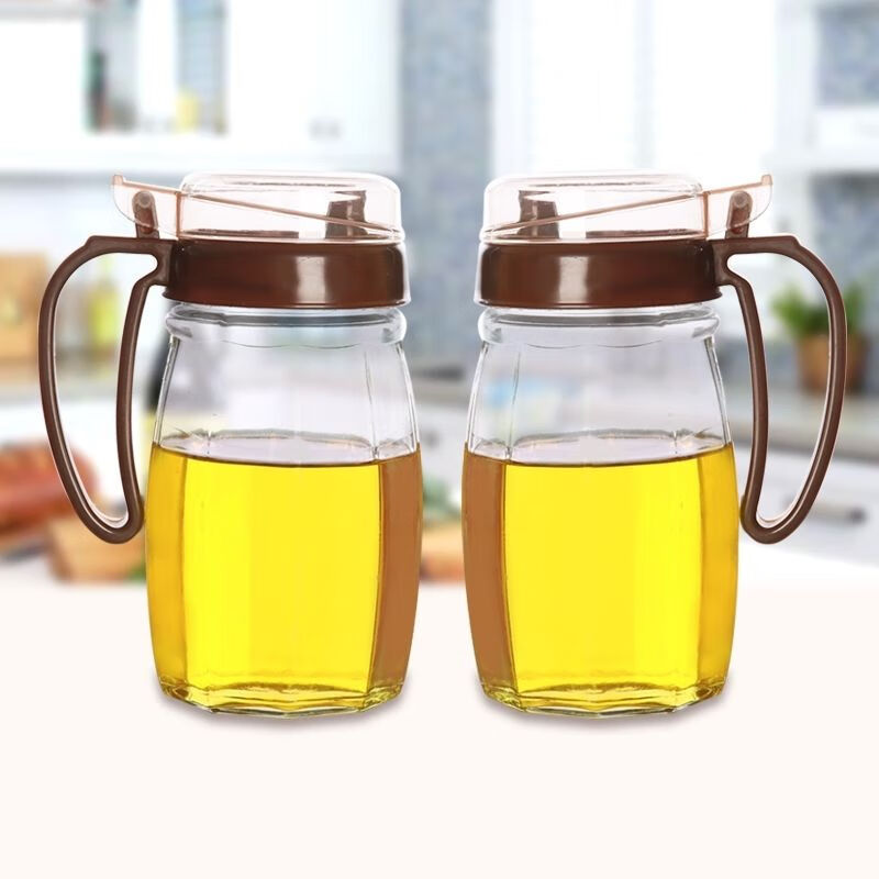 大容量玻璃油壶大小号酱醋瓶创意防漏油罐家用调味罐 咖啡色 单只油壶