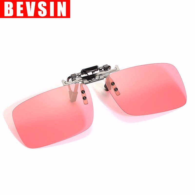 BEVSIN 眼镜夹片钓鱼专用 偏光男太阳镜看浮漂眼镜夹增晰红片镜