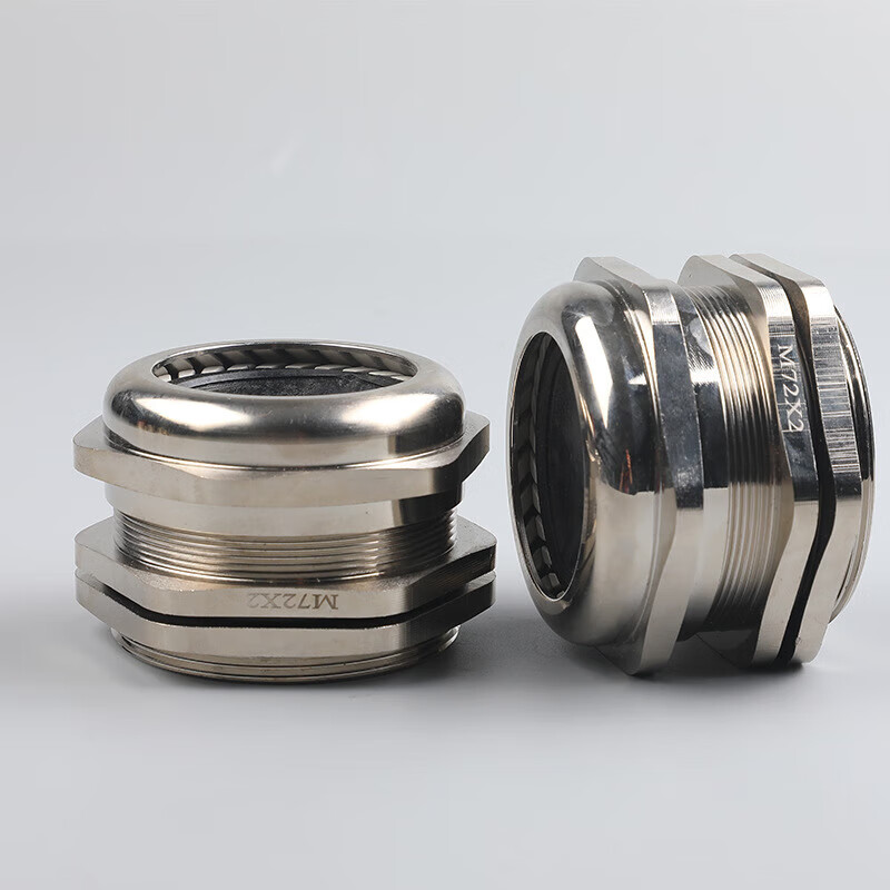 哩嗹啰嗹接头黄铜镀镍固定直通密封连接器电缆金属格兰头直通 m20*1.