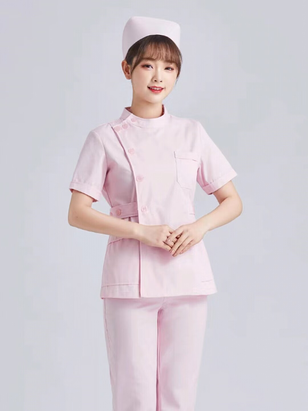 葛诺养老院护理员工作服月子中心工服医院护士服女分体套装夏款圆领