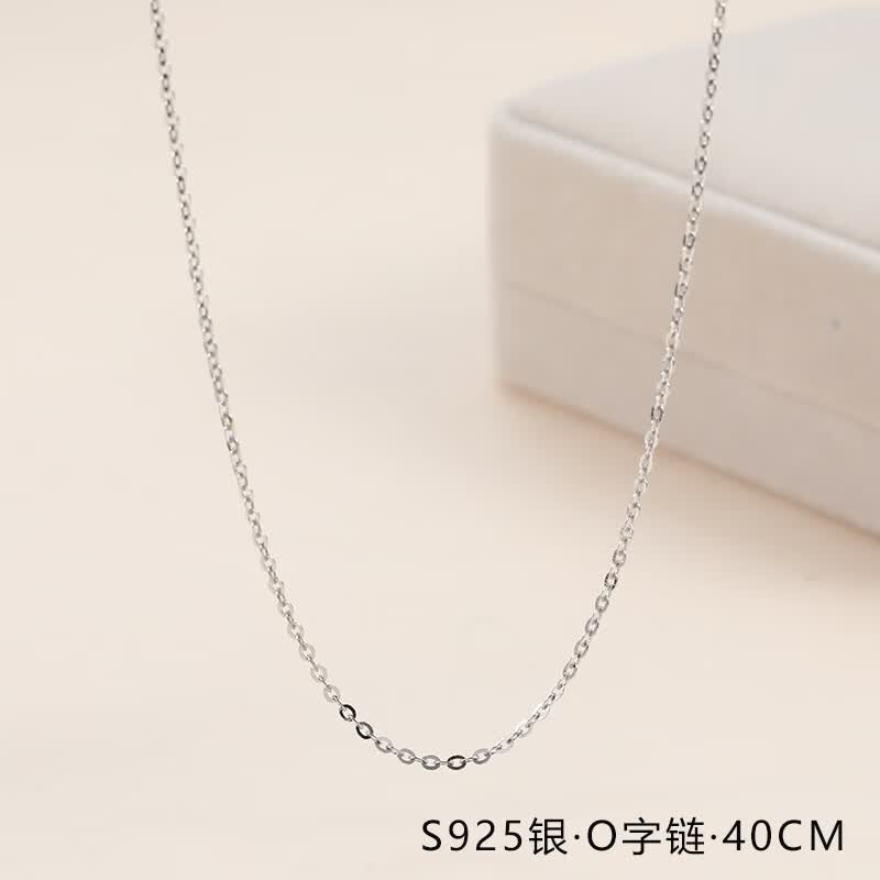 女银链子无吊坠925锁骨链裸链蛇骨替换细素链银饰 s925银o字链长40cm