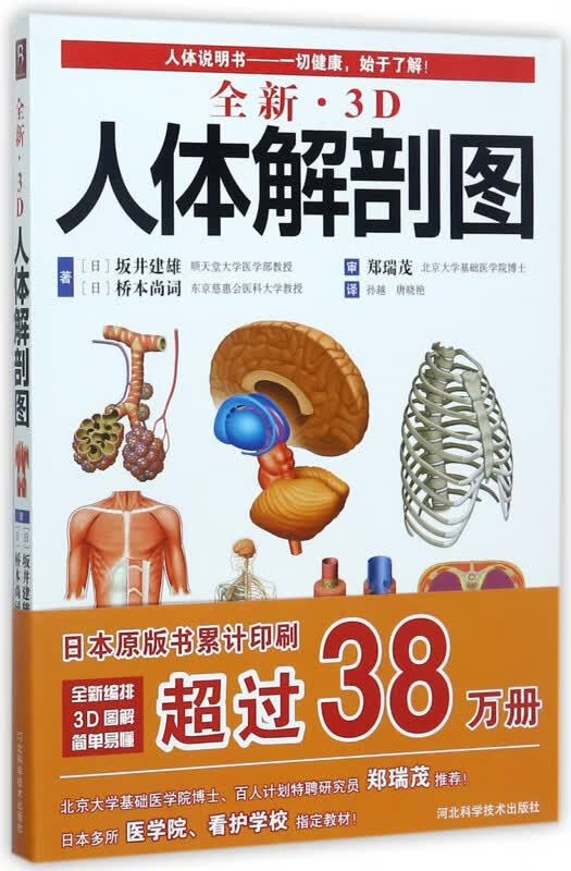 全新3D人体解剖图 人体肌肉解剖运动解剖学断层局部解剖学图谱解剖书教材卫生解剖生理学专业基础医学书医