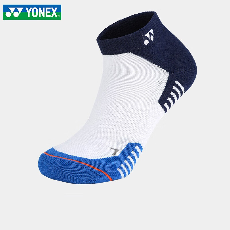 尤尼克斯(YONEX)袜子男款羽毛球袜运动袜休闲毛巾底棉袜短筒袜单双装 022 黑蓝色 适合40-46码