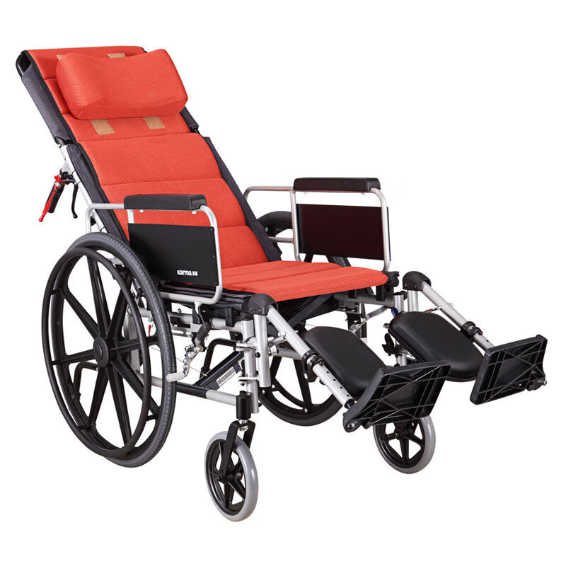 康扬手动轮椅轻便折叠高靠背可全躺后躺老人残疾代步km5000.2 km-5000
