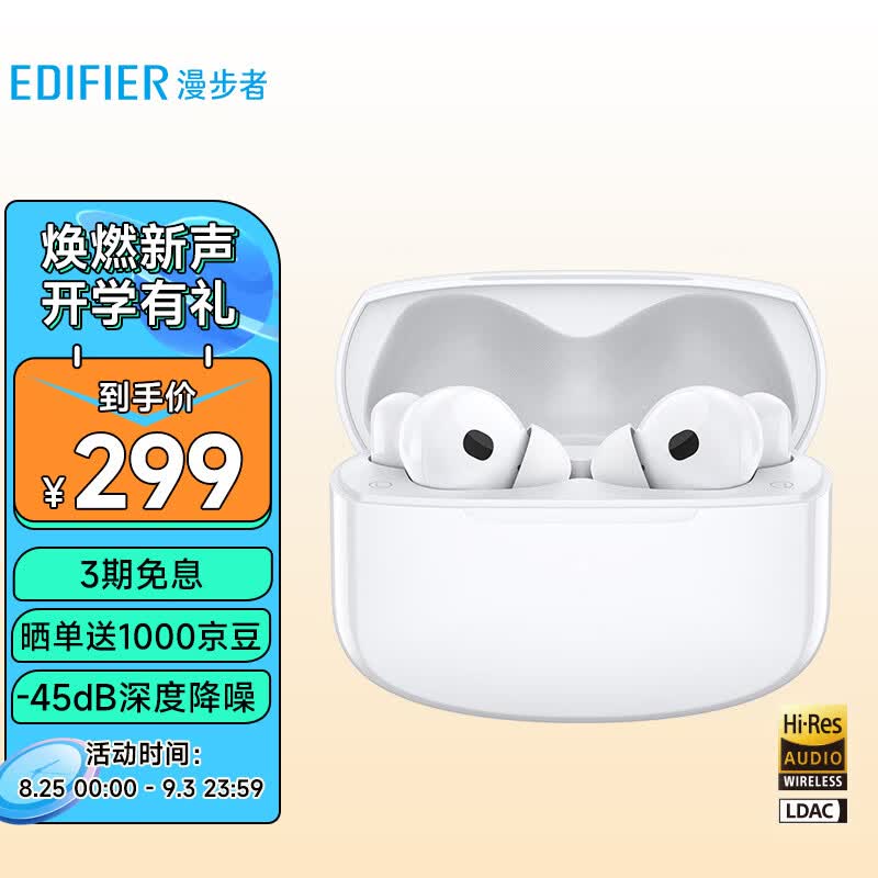 漫步者（EDIFIER）Lolli Pro2 真无线主动降噪蓝牙耳机 金标认证 蓝牙5.3 适用苹果华为小米 白色怎么看?
