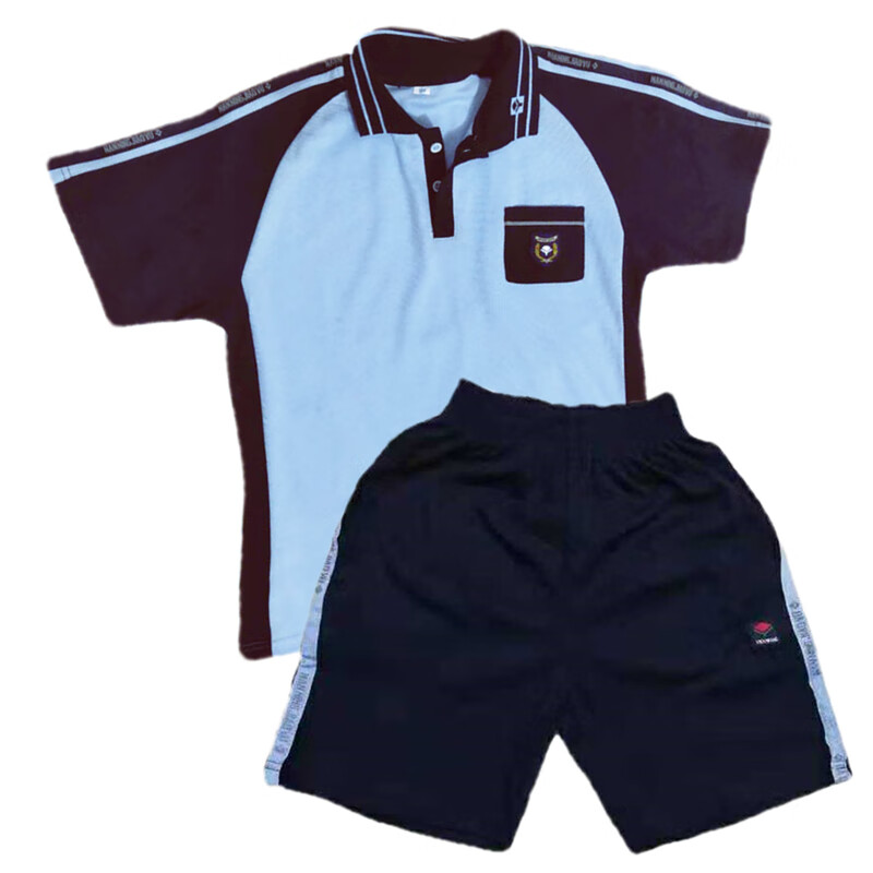 南宁市小学生夏运动校服初中高中蓝色短袖恤高棉新希望套装 短裤 8号