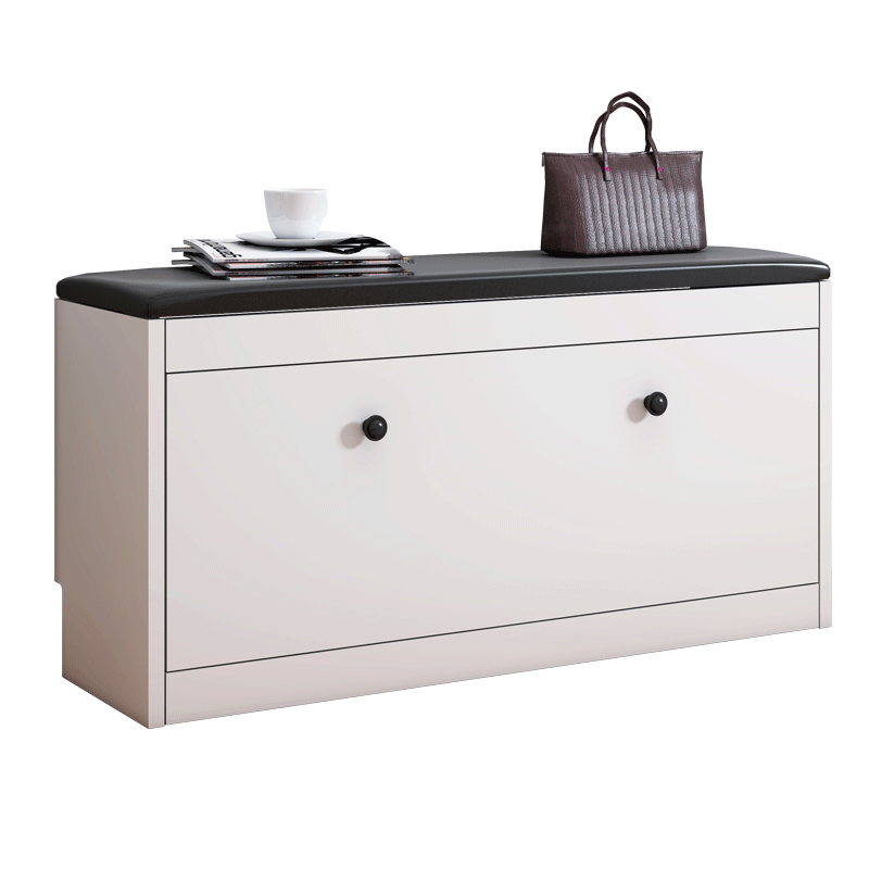 虎弟 换鞋凳翻斗鞋柜简约现代收纳柜子简易多功能门口穿鞋凳长条矮凳试衣间凳子  双层80款暖白色+白皮