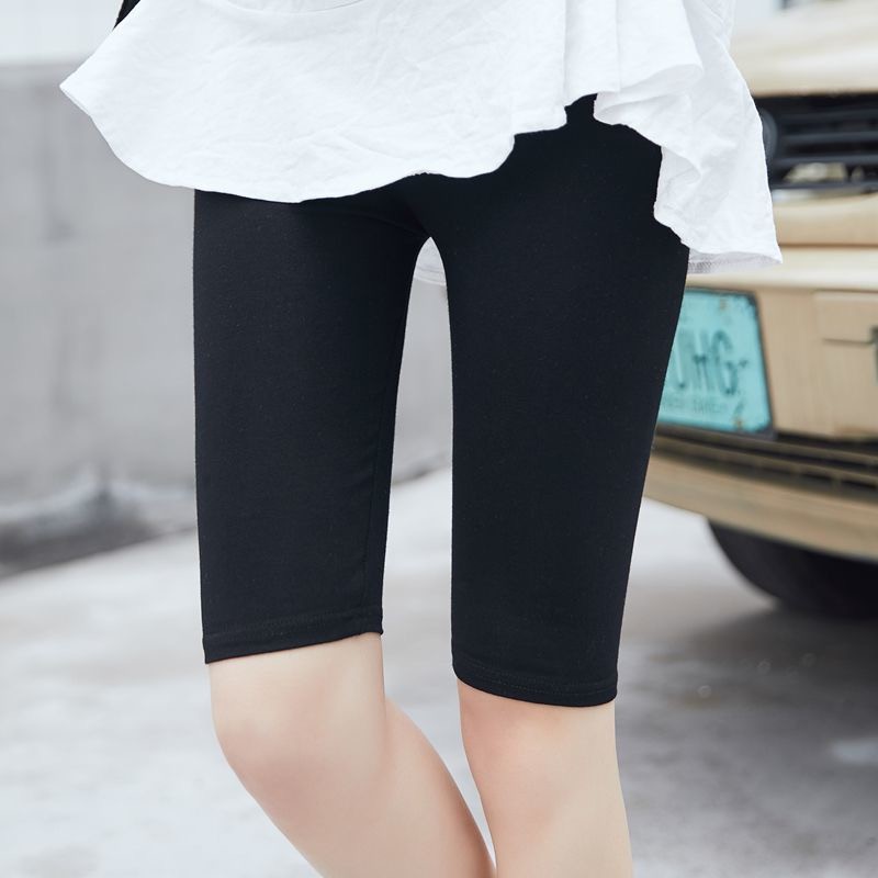 宝娜斯打底裤女外穿2022新款莫代尔夏季五分薄款大码胖MM高腰显瘦保险安全短裤 白色 加大码(125-180斤)
