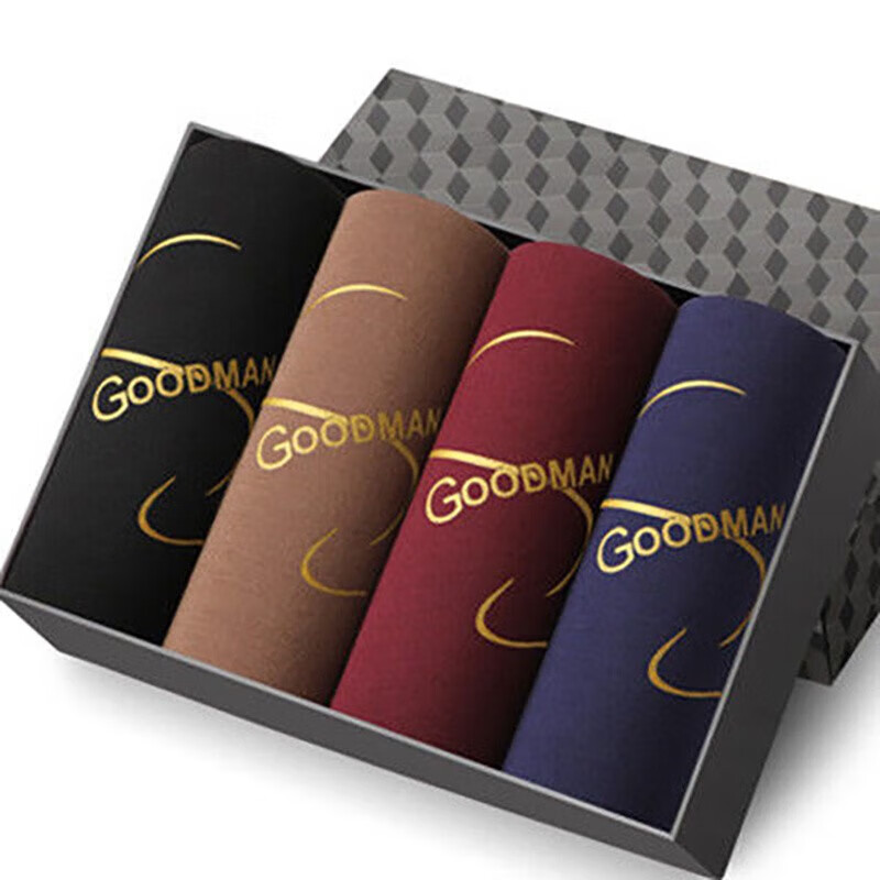 男士内裤亲肤本命年内裤有弹性【已验货】内裤平角青年有个性四季 4条 【 金龙款】 L 90斤以内