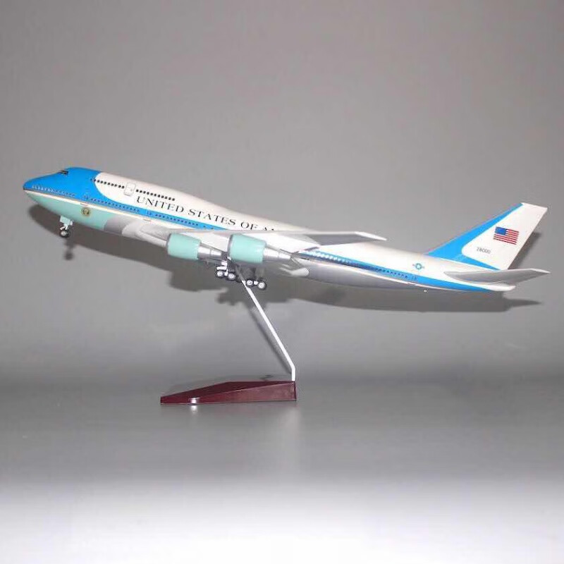 总统专机空军飞机模型47cm声控灯光带轮飞机模型定制 美国空军一号747