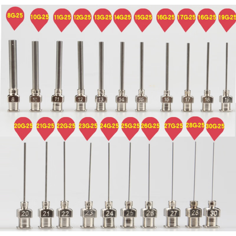 鹿色注射器不锈钢点胶针头针筒针头4号7号9号12号24#号平口铁针头 11g