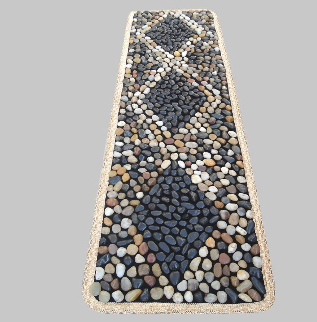 天然雨花石鹅卵石脚底指压板按摩垫家用按摩毯石子路40*150cm密款 40*