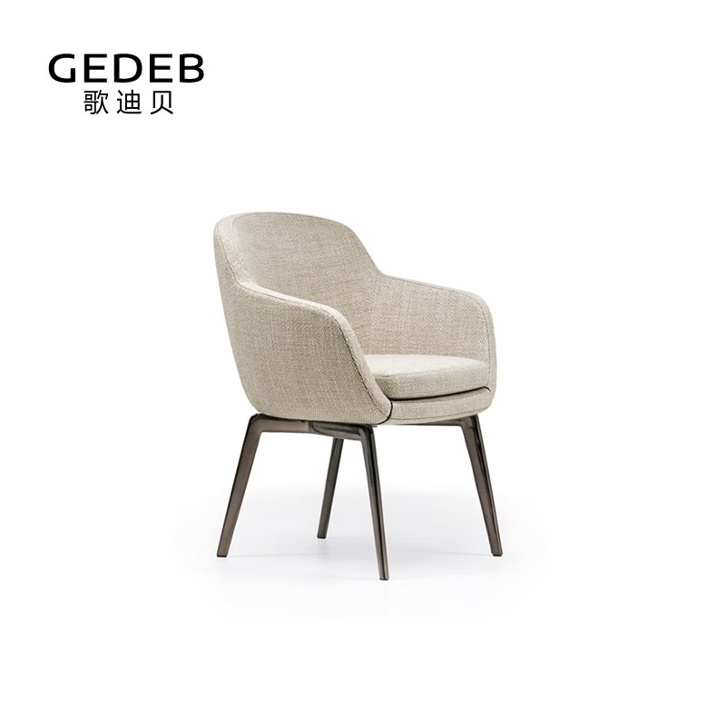 真皮靠背北欧实木椅子 餐椅*1张【64*60*83cm】 意大利进口高密度棉麻