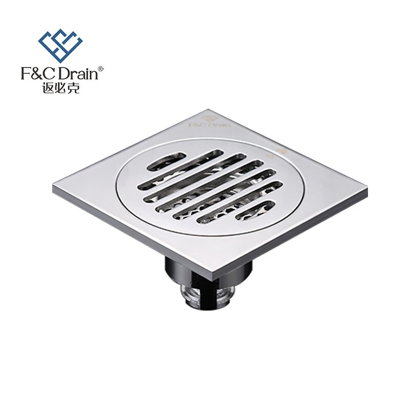 返必克超薄移位地漏防反水地漏全铜防臭厨卫枪灰铜芯防虫卫生间干区反